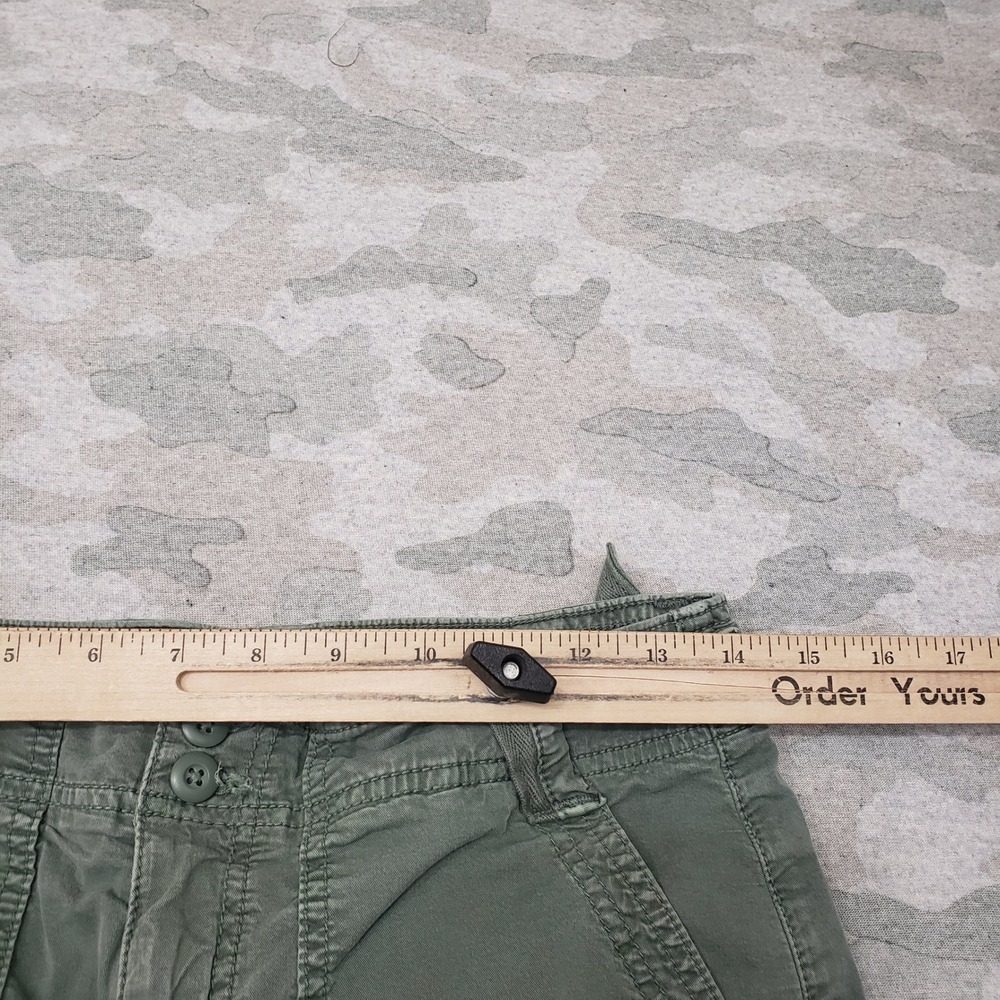American Eagle Pants Womens 6 Long Green Stove Pipe Wide Leg Pockets Preppy - Picture 3 of 12